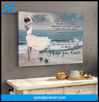 Beautiful Beach And Turtle Canvas - Hanging Art For Living Room