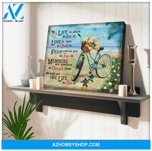 Beautiful Beach and Turtle Canvas Live It Wall Art Decor