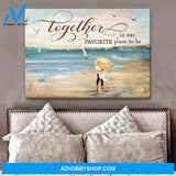 Beautiful Beach Canvas Together Is Our Favorite Place To Be Romantic Couple Wall Art Decor