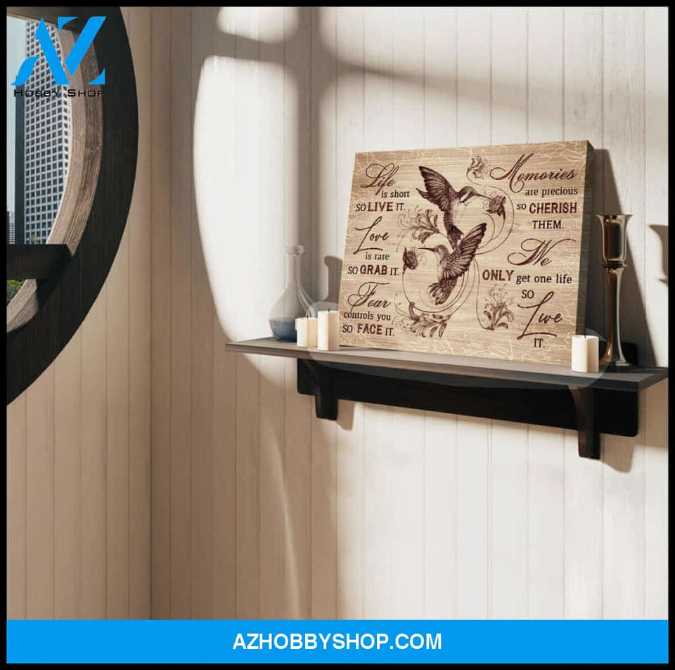 Beautiful Bird, Live It Hummingbird Canvas Wall Art