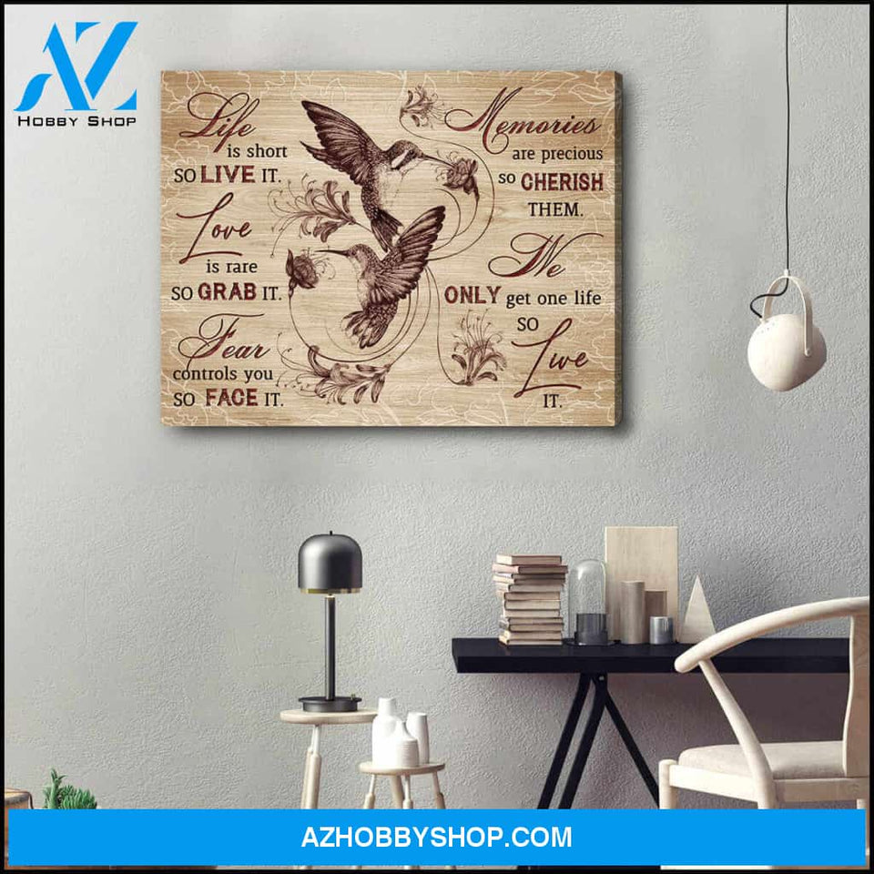 Beautiful Bird, Live It Hummingbird Canvas Wall Art