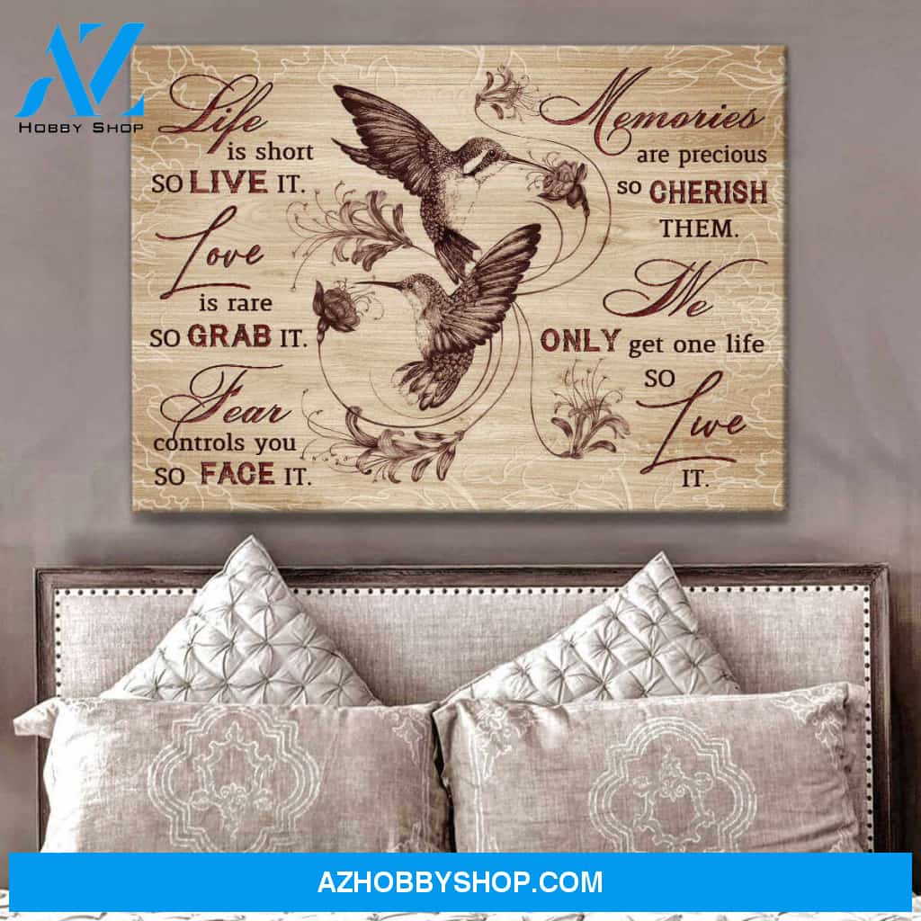 Beautiful Bird, Live It Hummingbird Canvas Wall Art