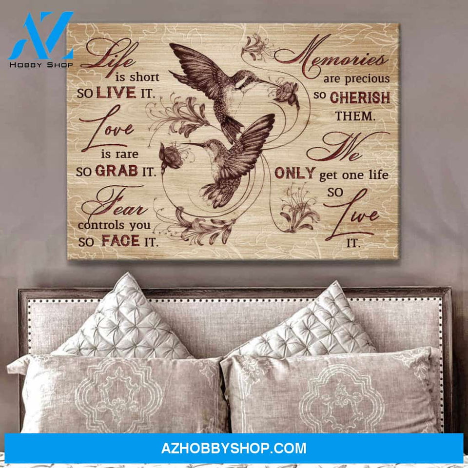 Beautiful Bird, Live It Hummingbird Canvas Wall Art