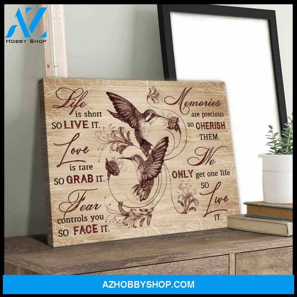 Beautiful Bird, Live It Hummingbird Canvas Wall Art