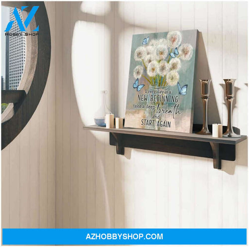 Beautiful Butterfly and Dandelion Canvas Every Day Is A New Beginning Couple Wall Art Decor