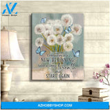 Beautiful Butterfly and Dandelion Canvas Every Day Is A New Beginning Couple Wall Art Decor