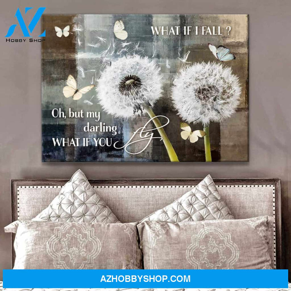Beautiful Butterfly and Dandelion Canvas Oh but my Darling, What if you Fly Wall Art Decor