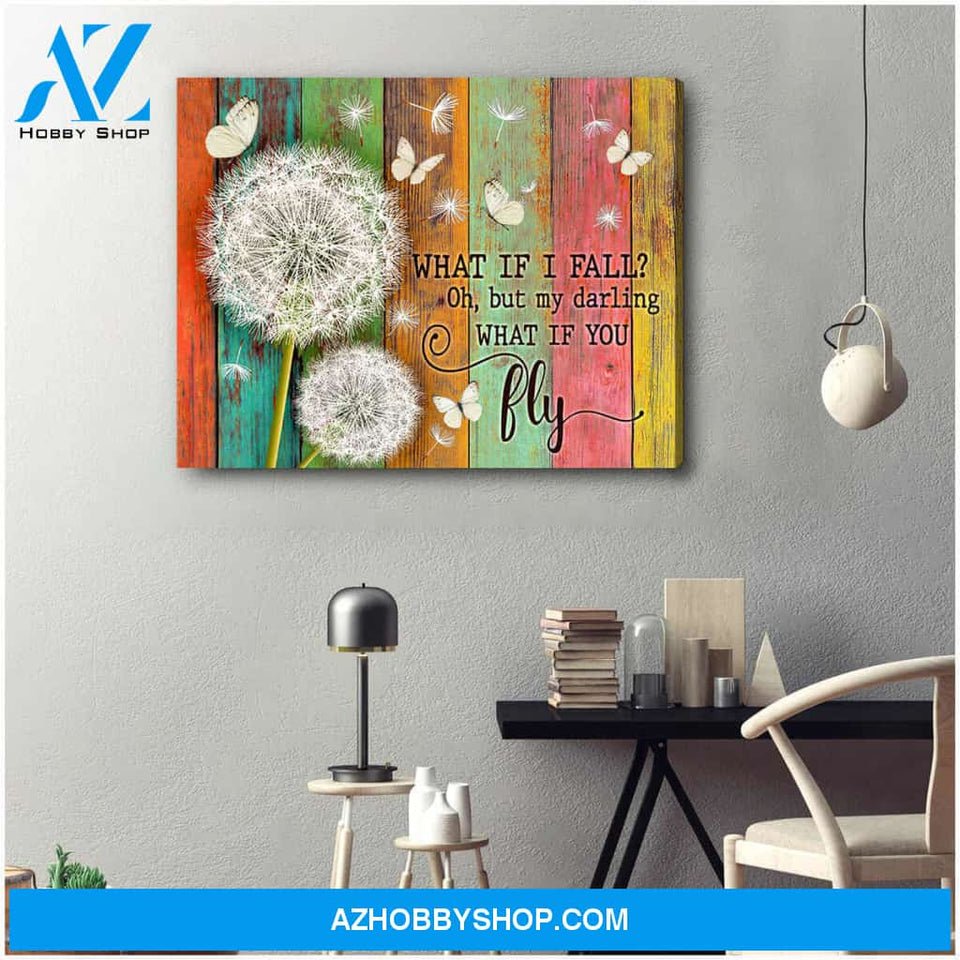 Beautiful Butterfly and Dandelion Canvas What If You Fly Wall Art Decor