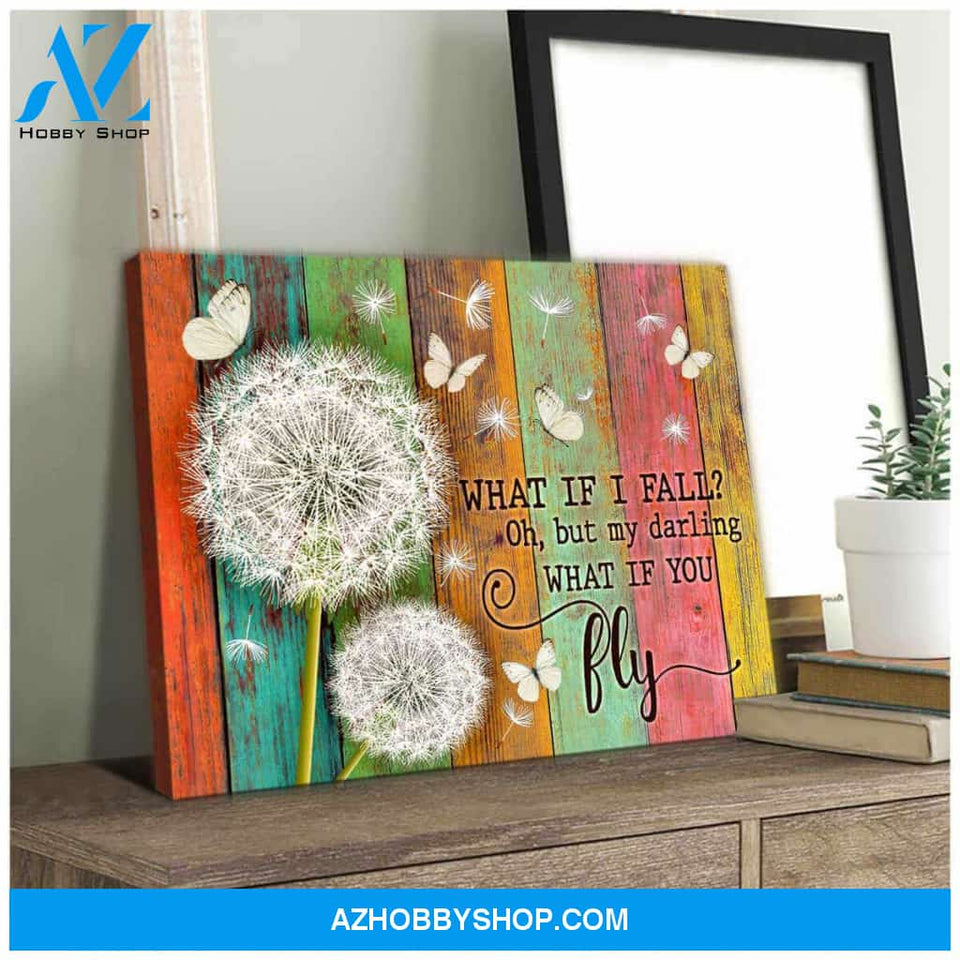 Beautiful Butterfly and Dandelion Canvas What If You Fly Wall Art Decor