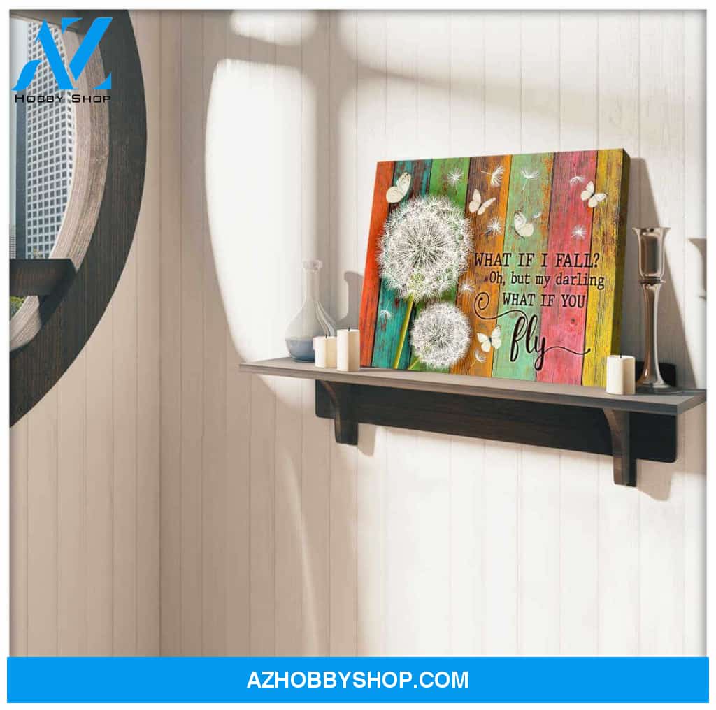 Beautiful Butterfly and Dandelion Canvas What If You Fly Wall Art Decor