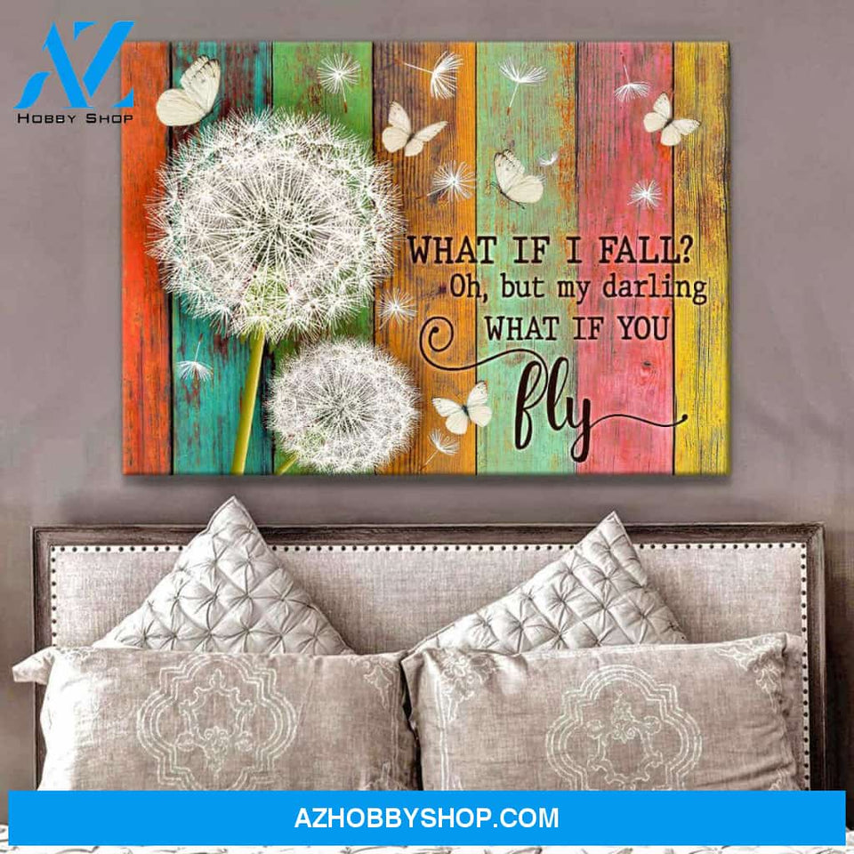 Beautiful Butterfly and Dandelion Canvas What If You Fly Wall Art Decor