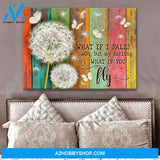 Beautiful Butterfly and Dandelion Canvas What If You Fly Wall Art Decor