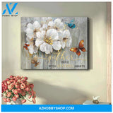 Beautiful Butterfly Canvas Gather here with grateful hearts Wall Art Decor