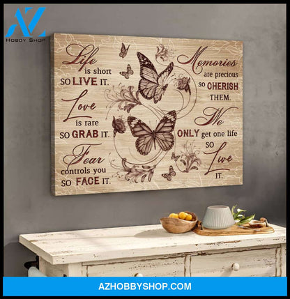 Eviral Store Beautiful Butterfly Canvas Live It Wall Art Decor – Butterfly Canvas Print Wall Art