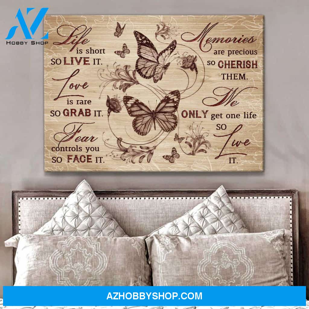 Eviral Store Beautiful Butterfly Canvas Live It Wall Art Decor – Butterfly Canvas Print Wall Art