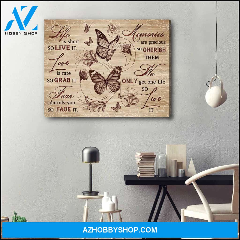 Eviral Store Beautiful Butterfly Canvas Live It Wall Art Decor – Butterfly Canvas Print Wall Art