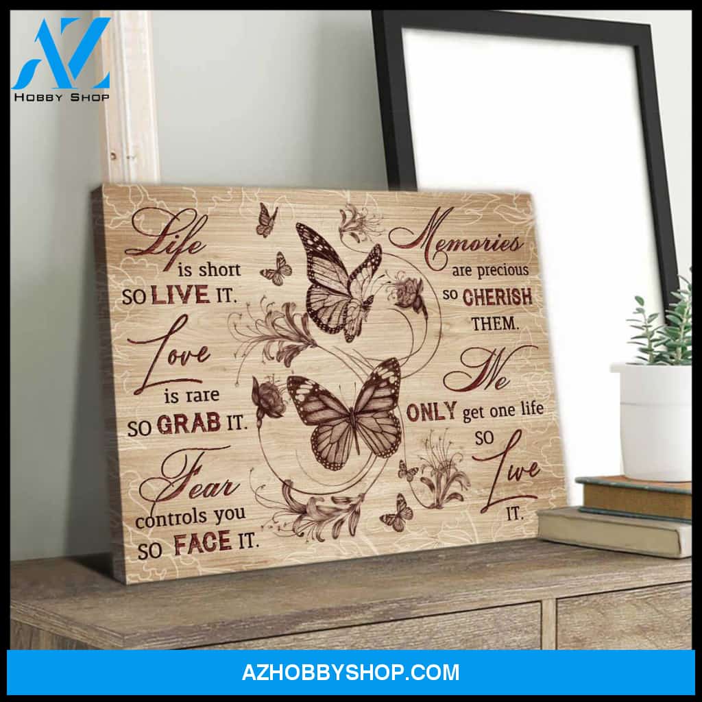 Eviral Store Beautiful Butterfly Canvas Live It Wall Art Decor – Butterfly Canvas Print Wall Art