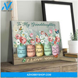 Beautiful Butterfly Canvas To My Granddaughter I Love You Wall Art Decor