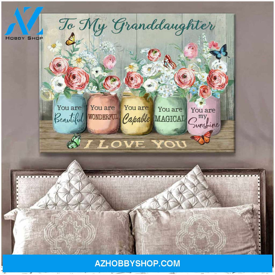 Top #36 Beautiful Butterfly Canvas To My Granddaughter Canvas Wall Art, Wall Decor Visual Art