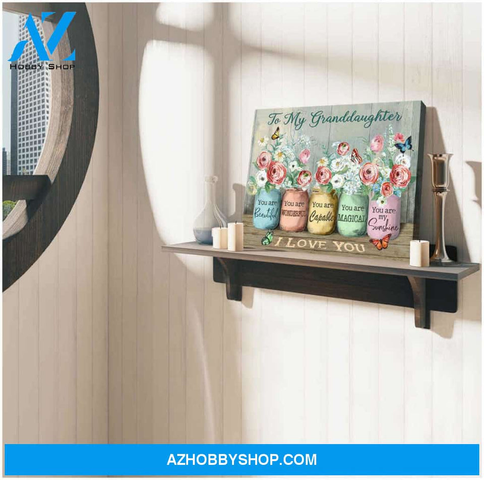 Top #36 Beautiful Butterfly Canvas To My Granddaughter Canvas Wall Art, Wall Decor Visual Art