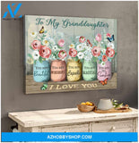 Top #36 Beautiful Butterfly Canvas To My Granddaughter Canvas Wall Art, Wall Decor Visual Art