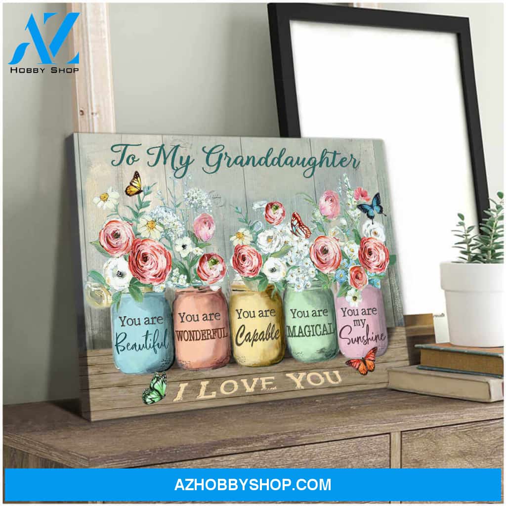 Top #36 Beautiful Butterfly Canvas To My Granddaughter Canvas Wall Art, Wall Decor Visual Art