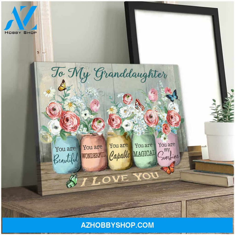 Top #36 Beautiful Butterfly Canvas To My Granddaughter Canvas Wall Art, Wall Decor Visual Art