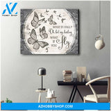 Eviral Store Beautiful Butterfly Canvas What If You Fly Wall Art Decor – Butterfly Canvas Print Wall Art