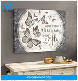 Eviral Store Beautiful Butterfly Canvas What If You Fly Wall Art Decor – Butterfly Canvas Print Wall Art