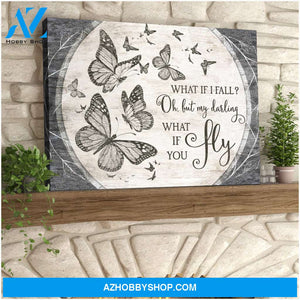 Eviral Store Beautiful Butterfly Canvas What If You Fly Wall Art Decor – Butterfly Canvas Print Wall Art