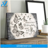 Eviral Store Beautiful Butterfly Canvas What If You Fly Wall Art Decor – Butterfly Canvas Print Wall Art