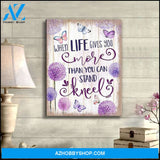Eviral Store Beautiful Butterfly Canvas When Life Gives You More Than You Can Stand Kneel Wall Art Decor – Butterfly Canvas Print Wall Art
