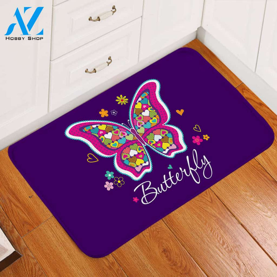 Beautiful Butterfly Door Mat