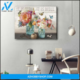 Beautiful Butterfly Flower Canvas Inhale Exhale Wall Art Decor