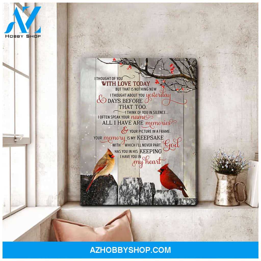 Beautiful Cardinal Canvas I Thought Of You Wall Art Decor