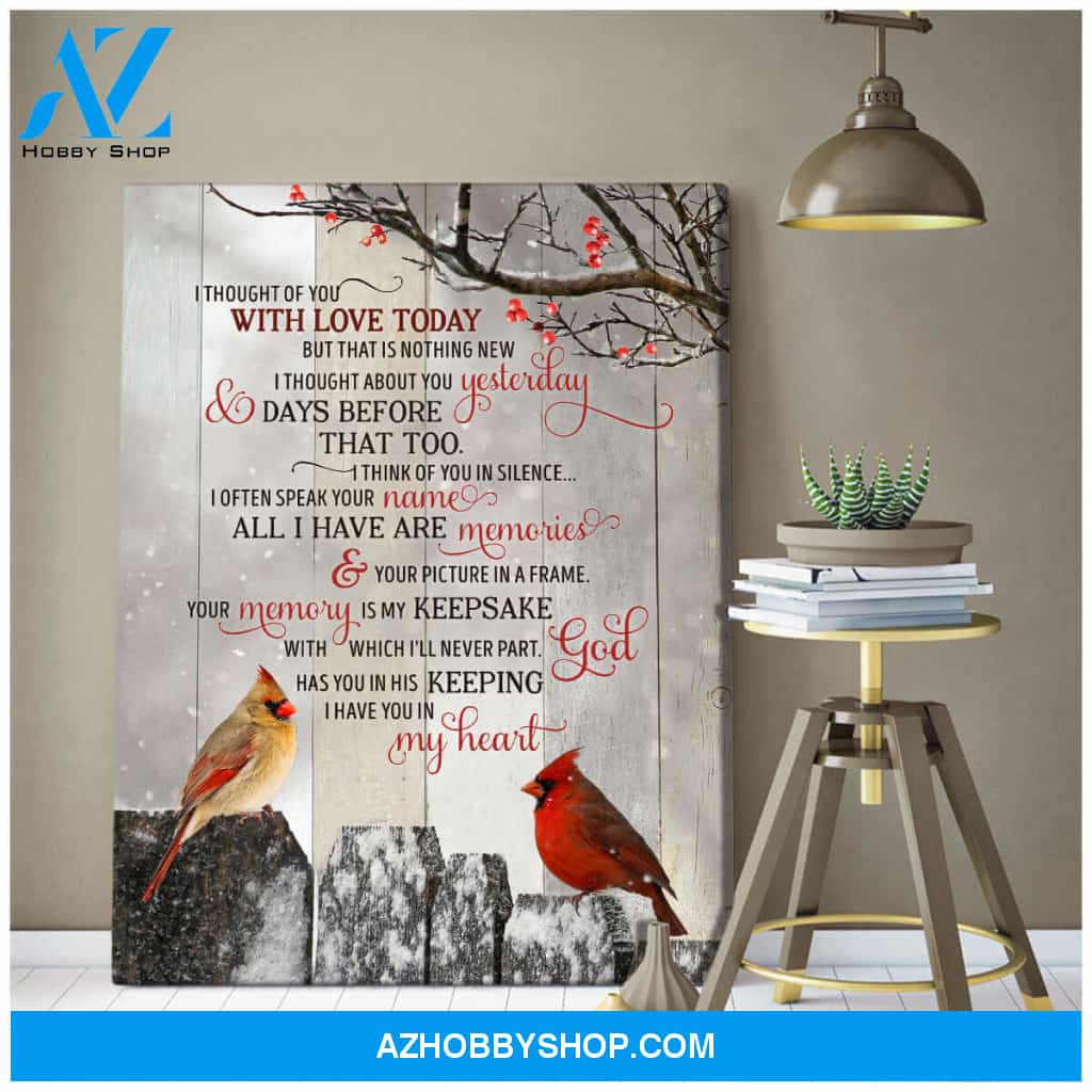 Beautiful Cardinal Canvas I Thought Of You Wall Art Decor