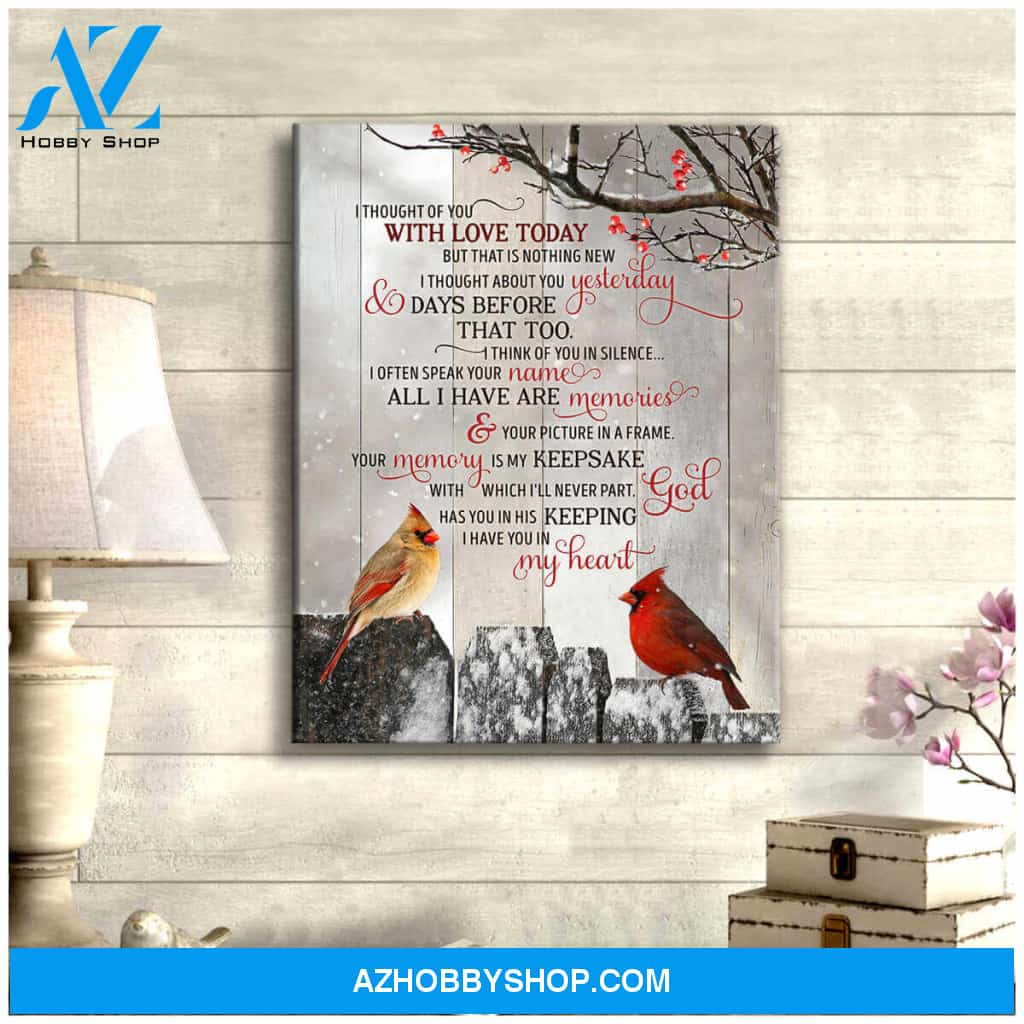 Beautiful Cardinal Canvas I Thought Of You Wall Art Decor