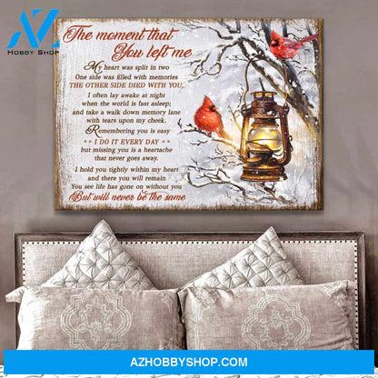 Beautiful Cardinal Canvas The Moment That You Left Me Bereavement Wall Art Decor