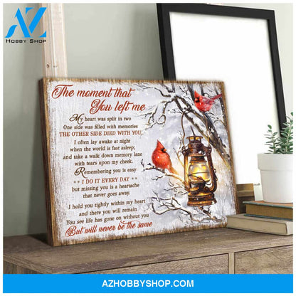 Beautiful Cardinal Canvas The Moment That You Left Me Bereavement Wall Art Decor