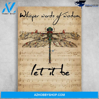 Beautiful Color Dragonfly Whisper Words Of Wisdom Let It Be Canvas Christmas Gift Ideas