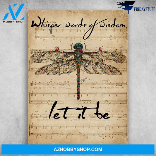 Beautiful Color Dragonfly Whisper Words Of Wisdom Let It Be Canvas Christmas Gift Ideas