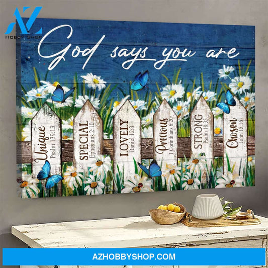 Beautiful Daisy Garden - God says you are - Jesus Landscape Canvas Prints, Wall Art