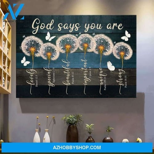 Beautiful dandelion - God says you are - Jesus Landscape Canvas Prints - Wall Art