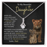 Beautiful Daughter Enjoy The Ride Alluring Beauty Petite Ribbon Necklace