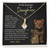 Beautiful Daughter Enjoy The Ride Alluring Beauty Petite Ribbon Necklace