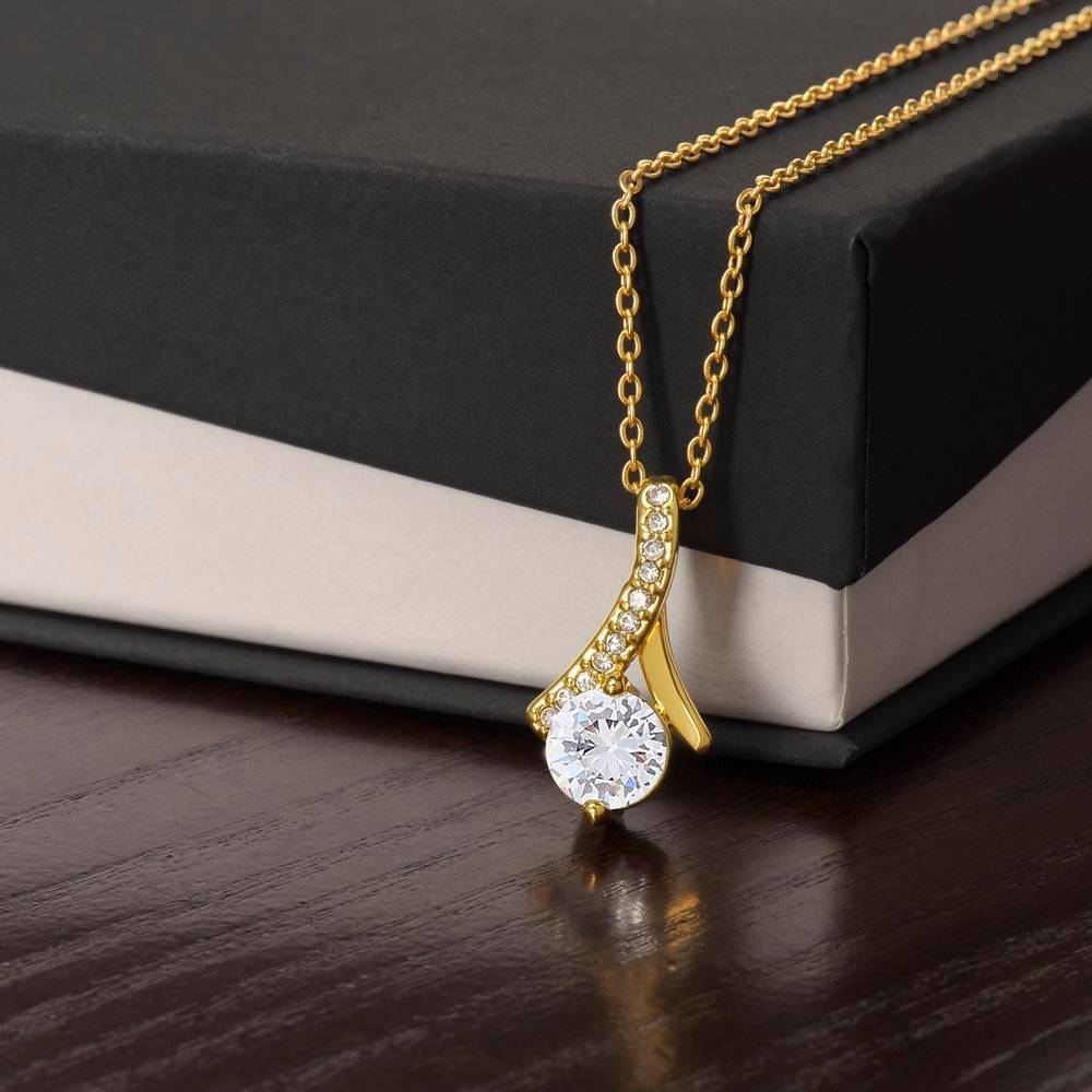 Beautiful Daughter Enjoy The Ride Alluring Beauty Petite Ribbon Necklace