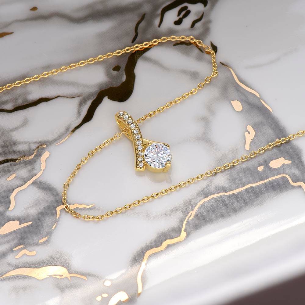 Beautiful Daughter Enjoy The Ride Alluring Beauty Petite Ribbon Necklace
