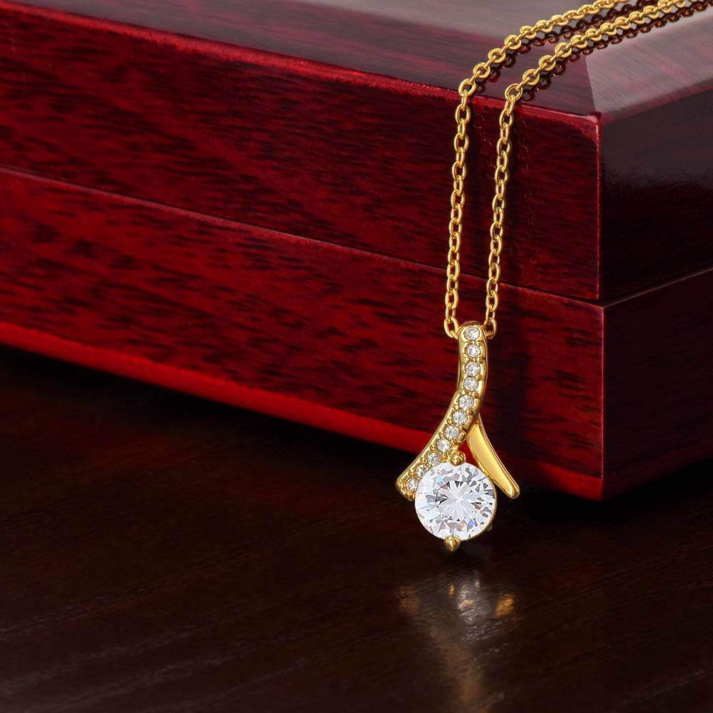 Beautiful Daughter Enjoy The Ride Alluring Beauty Petite Ribbon Necklace