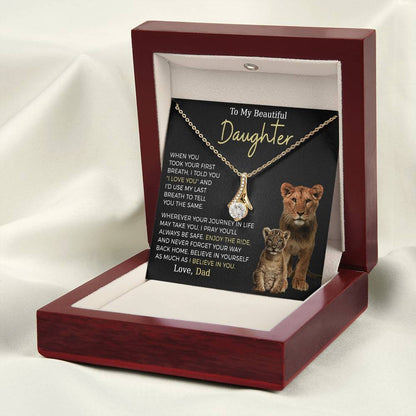 Beautiful Daughter Enjoy The Ride Alluring Beauty Petite Ribbon Necklace