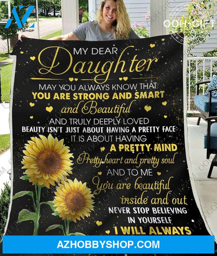 Beautiful Daughter Fleece Blanket Gift For Daughter | Family Blanket